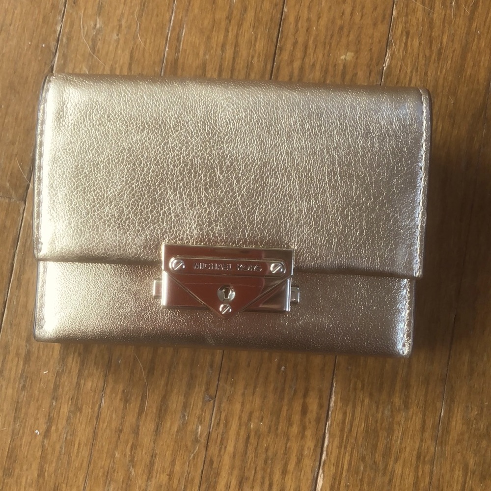 Michael Kors gold clip wallet